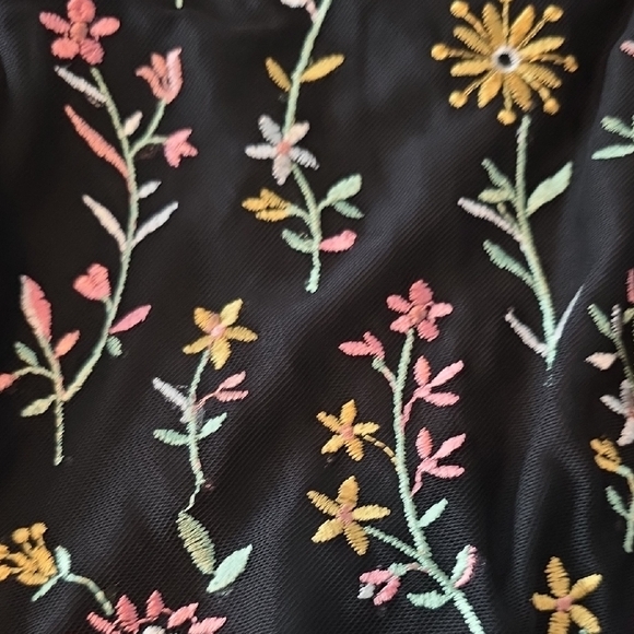 EUC Lane Bryant Size 12 Black Floral Midi Dress - Picture 4 of 8